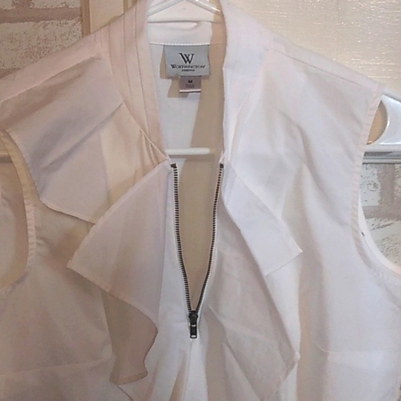 Worthington women's medium sleeveless 1/4 zip blouse (j8) - Picture 3 of 4